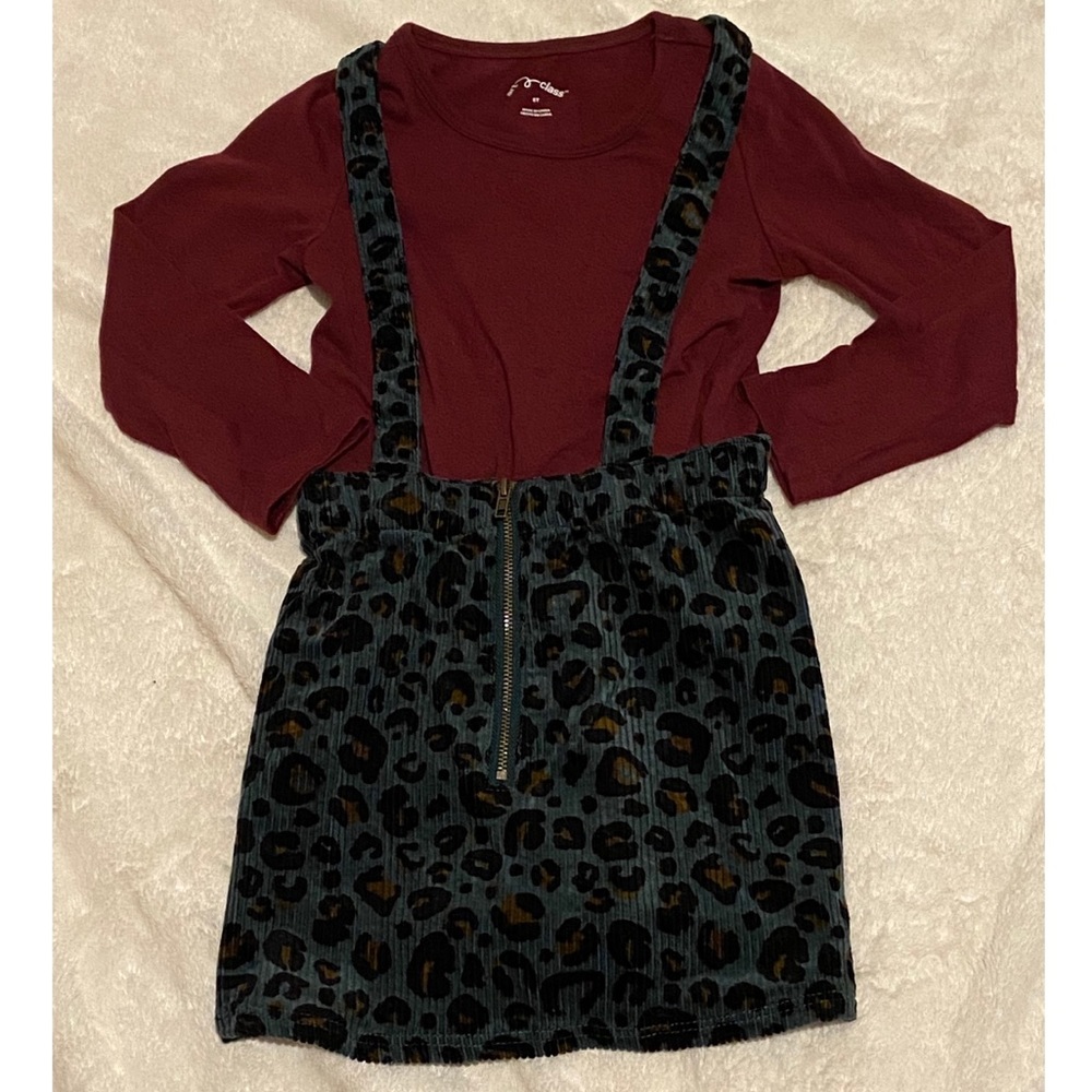 Leopard print corduroy, 2-piece, 5T